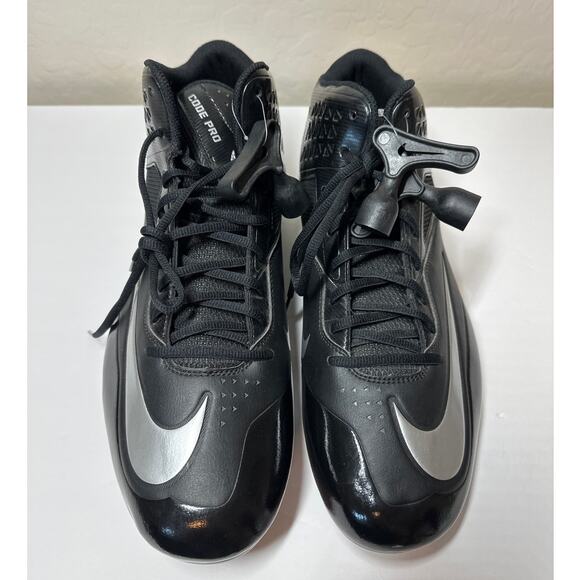 Nike Lunar Code Pro 3/4 Detachable Football Cleats Black Silver 579669-002 Sz 18 main image 3